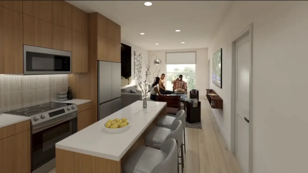 Modern kitchen at The Hive Glenrock - Apartments for rent UCLA Westwood